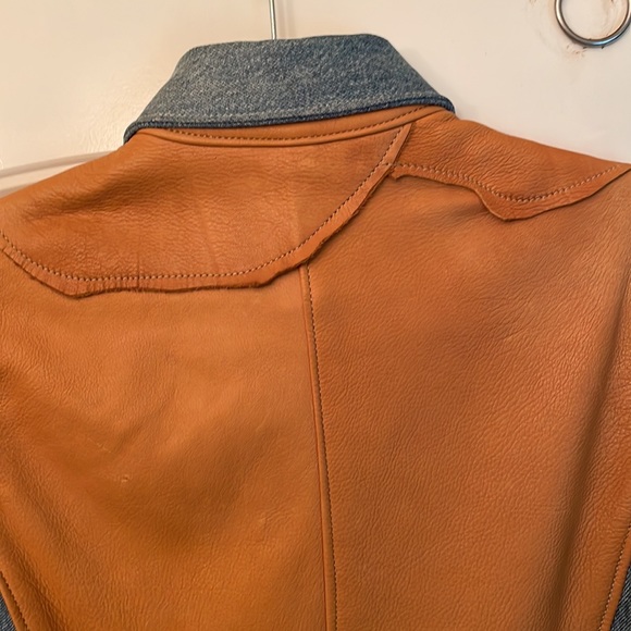 Leather & Jean Button-up Shirt - Picture 8 of 10